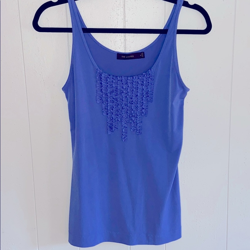 The Limited blue ruffle tank